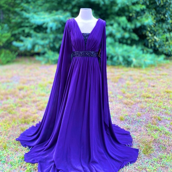 Carmen Marc Valvo Purple Maxi Dress - Picture 1 of 4